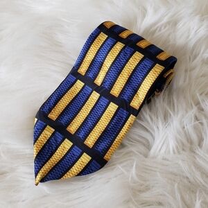 Vintage Di Maggio Blue & Yellow Silk Classic Tie